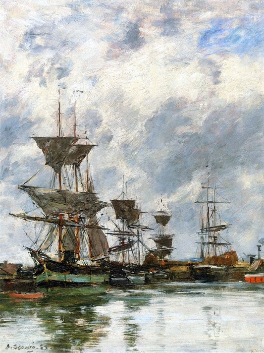  Eugene-Louis Boudin Trouville, the Port - Canvas Print