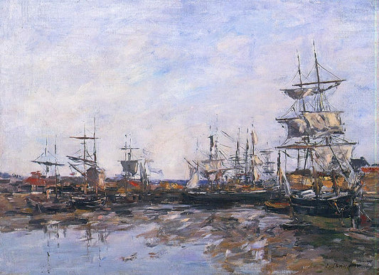  Eugene-Louis Boudin Trouville, the Port at Low Tide - Canvas Print