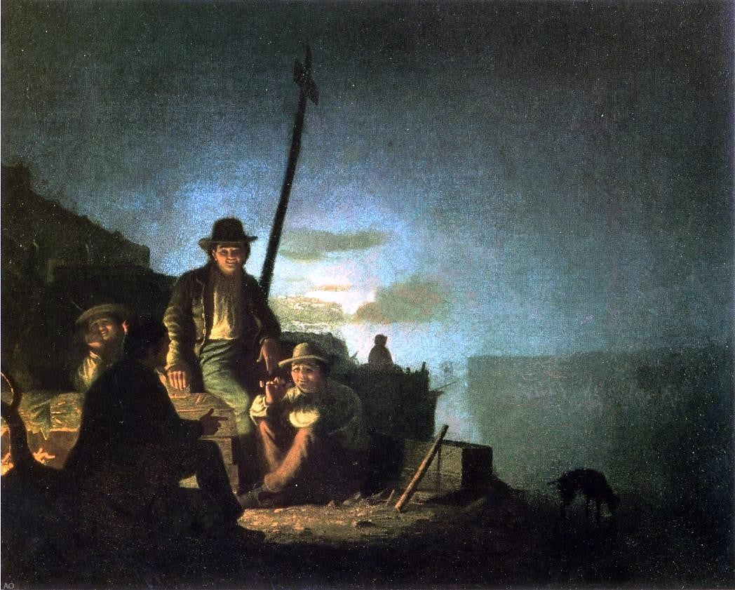 George Caleb Bingham Watching the Cargo at Night (also known as Raftsmen at Nigh
