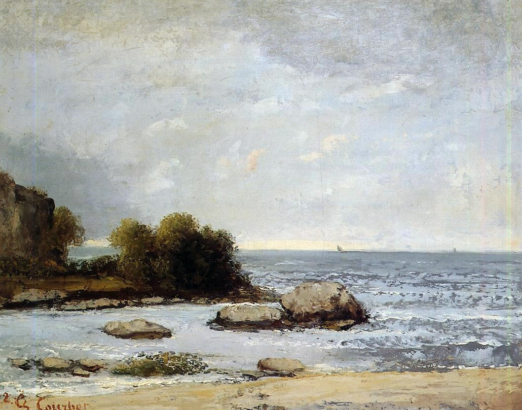  Gustave Courbet Seascape at Saint-Aubin - Canvas Print