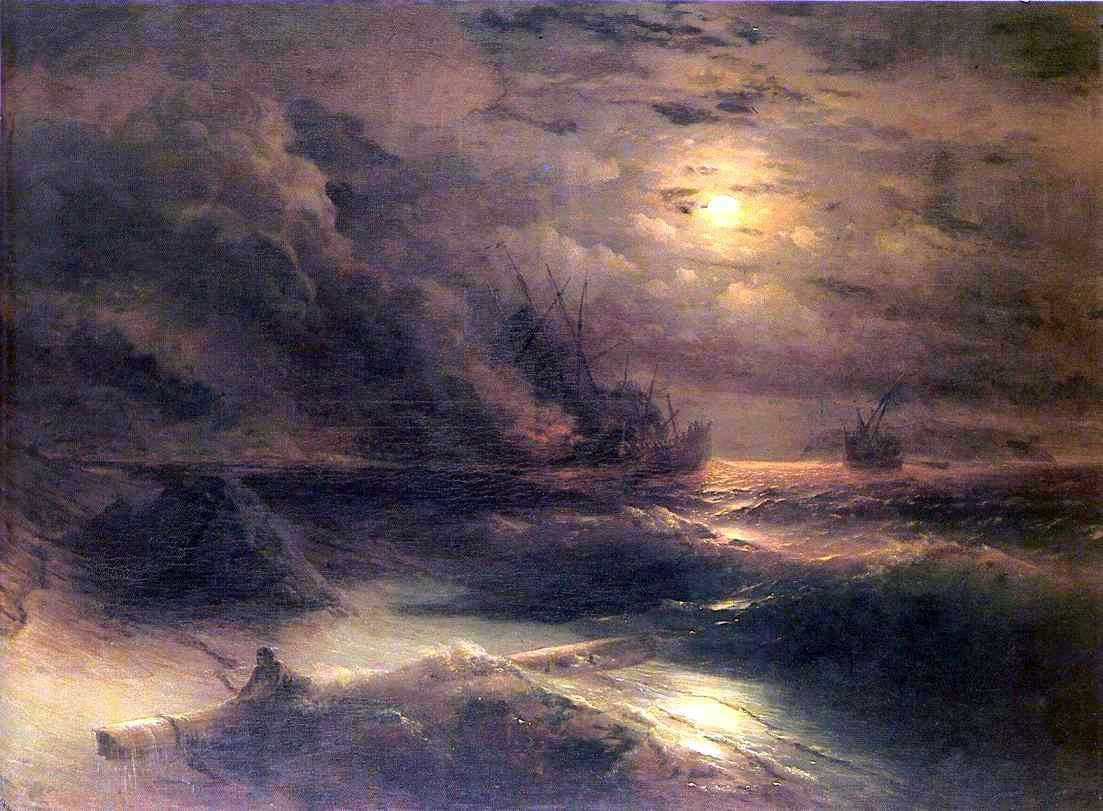  Ivan Constantinovich Aivazovsky Tempest by Cape Aiya - Canvas Print