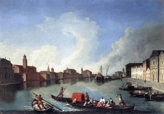  Johan Richter View of the Giudecca Canal - Canvas Print