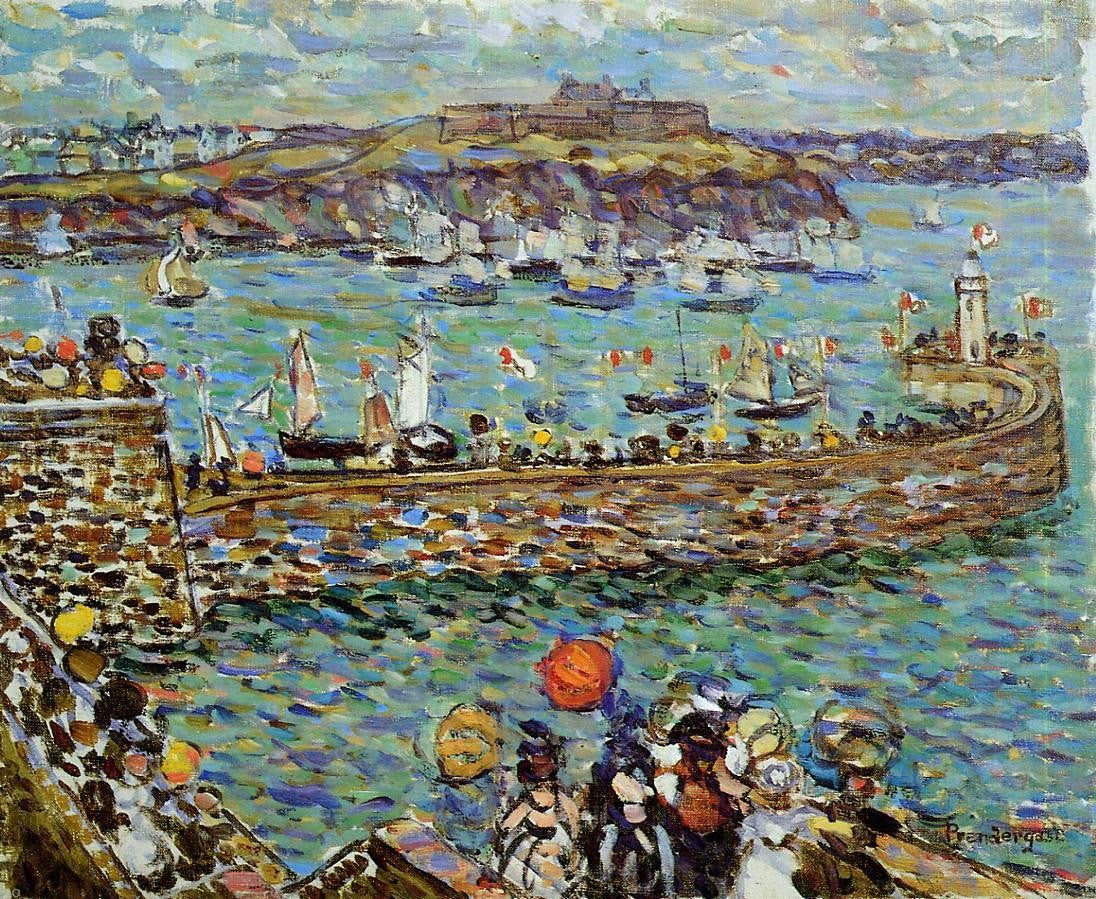  Maurice Prendergast Lighthouse at St. Malo - Canvas Print