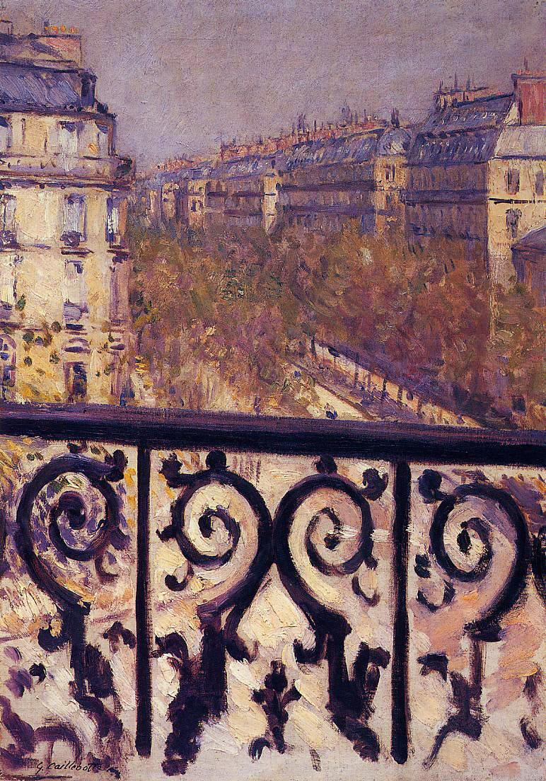  Gustave Caillebotte Balcony in Paris - Canvas Print