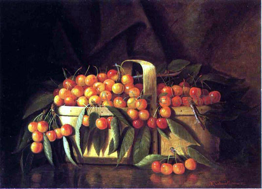  Richard La Barre Goodwin A Basket of Cherries - Canvas Print