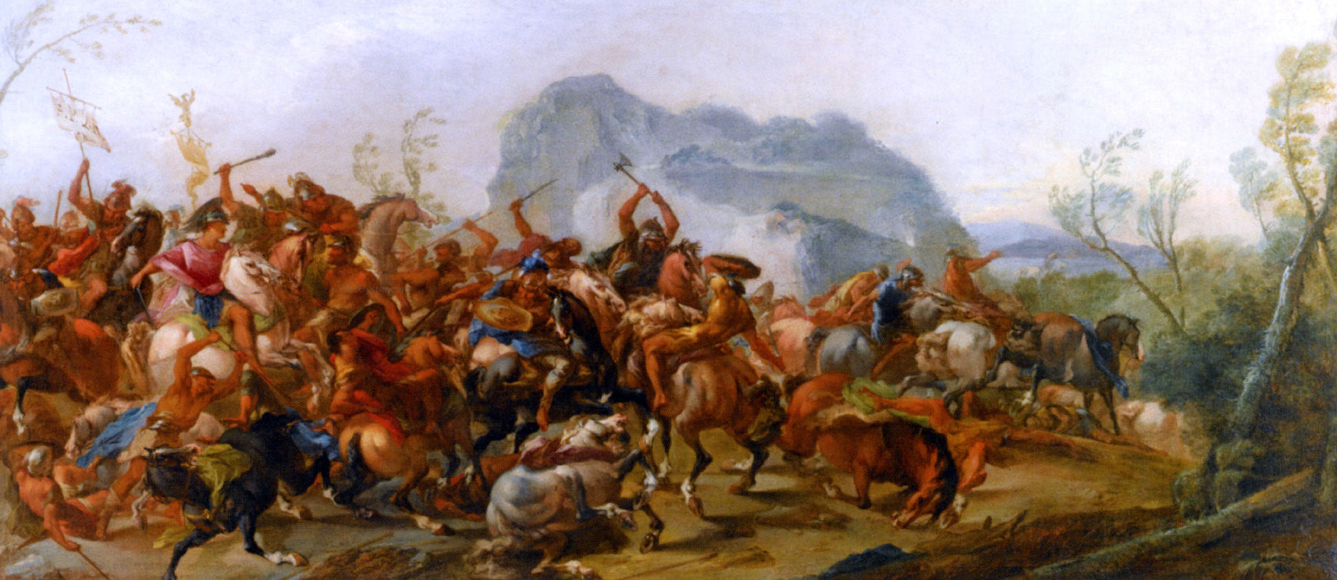  Francesco Maria Raineri A Battle Between Scipio Africanus and the Carthaginians - Canvas Print