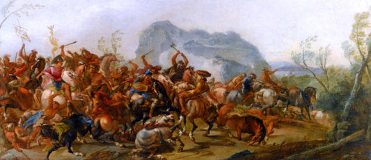  Francesco Maria Raineri A Battle Between Scipio Africanus and the Carthaginians - Canvas Print