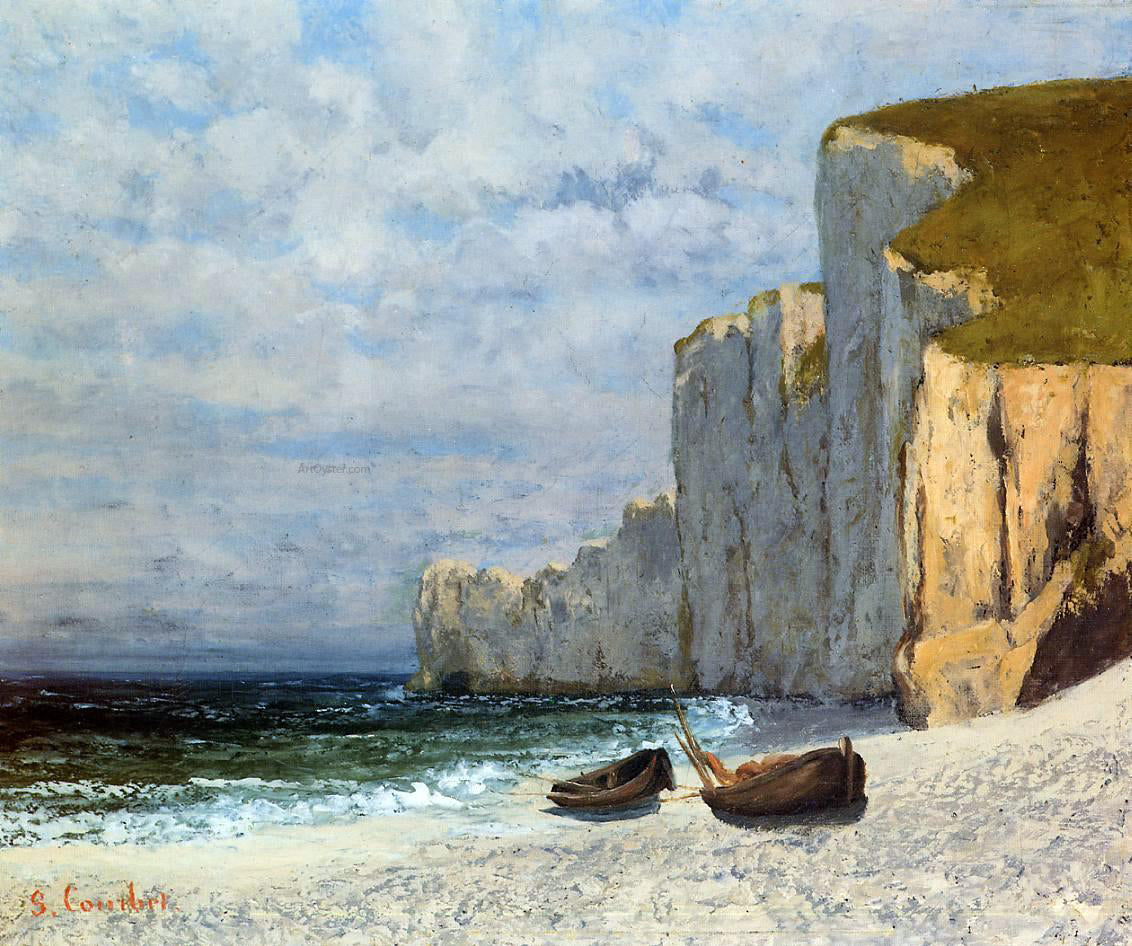  Gustave Courbet A Bay with Cliffs - Canvas Print