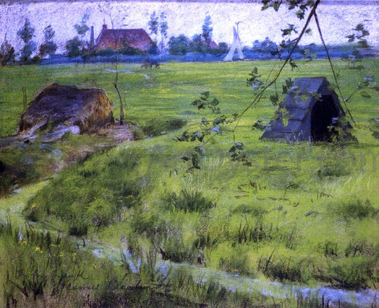  William Merritt Chase A Bit of Holland Meadows (also known as A Bit of Green in Holland) - Canvas Print
