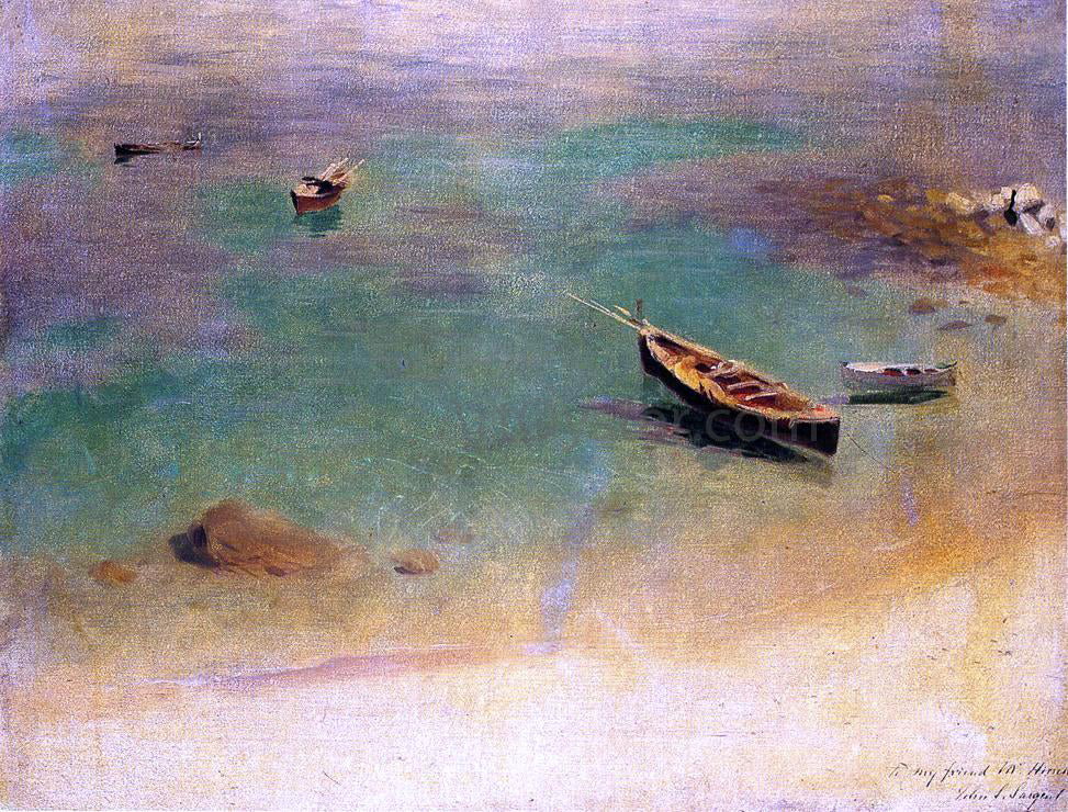  John Singer Sargent Boat in the Waters off Capri - Canvas Print