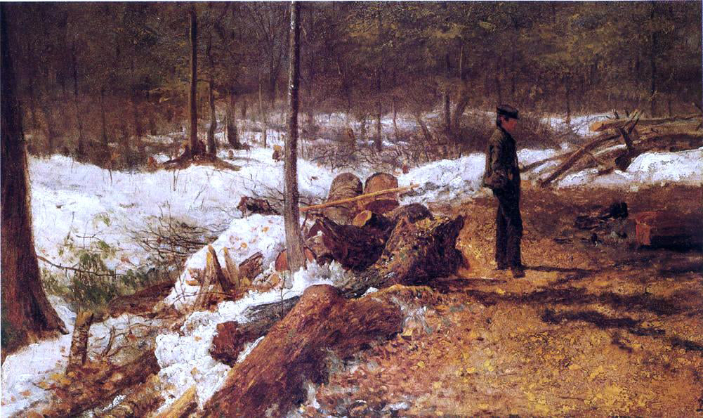  Eastman Johnson A Boy in the Maine Woods - Canvas Print