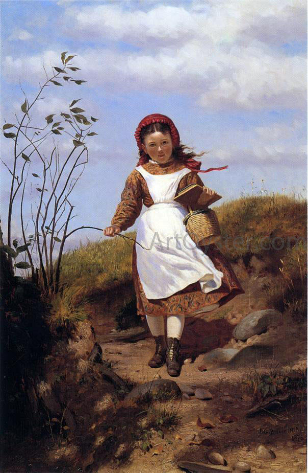  John George Brown A Breezy Morning - Canvas Print