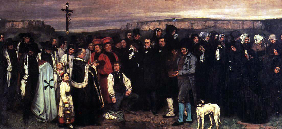  Gustave Courbet A Burial at Ornhans - Canvas Print