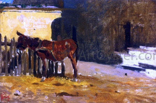  Mariano Fortuny Y Marsal A Burro on the Patio - Canvas Print