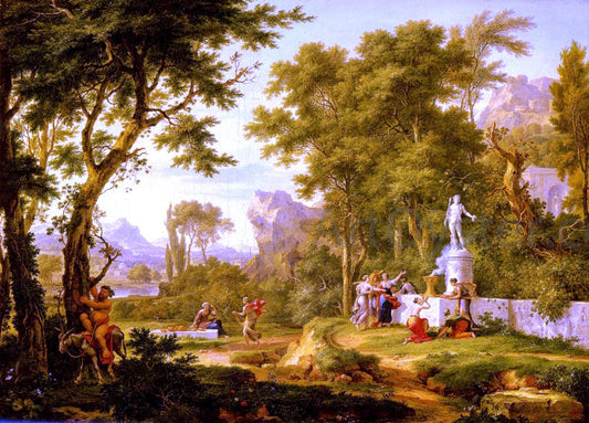  Jan Van Huysum A classical landscape with the Worship of Bacchus - Canvas Print