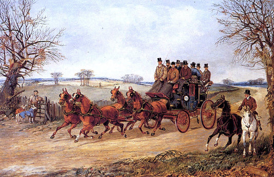  Henry Alken A Coach and Four on an Autumn Road - Canvas Print
