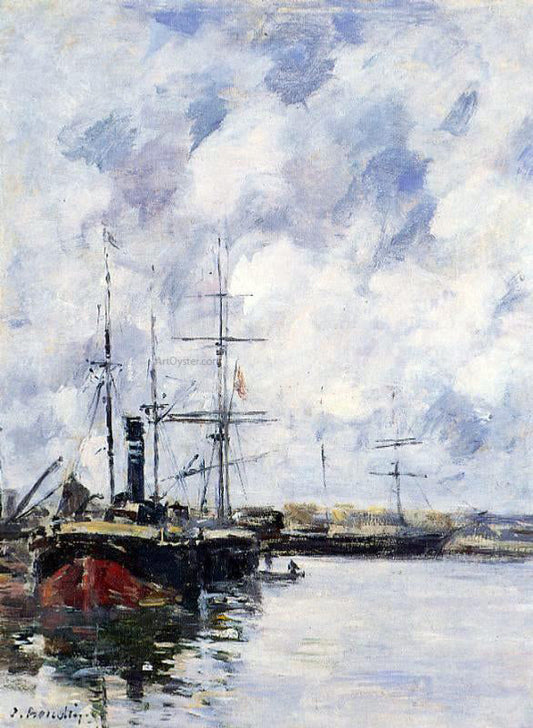  Eugene-Louis Boudin A Corner of the Deauville Basin - Canvas Print