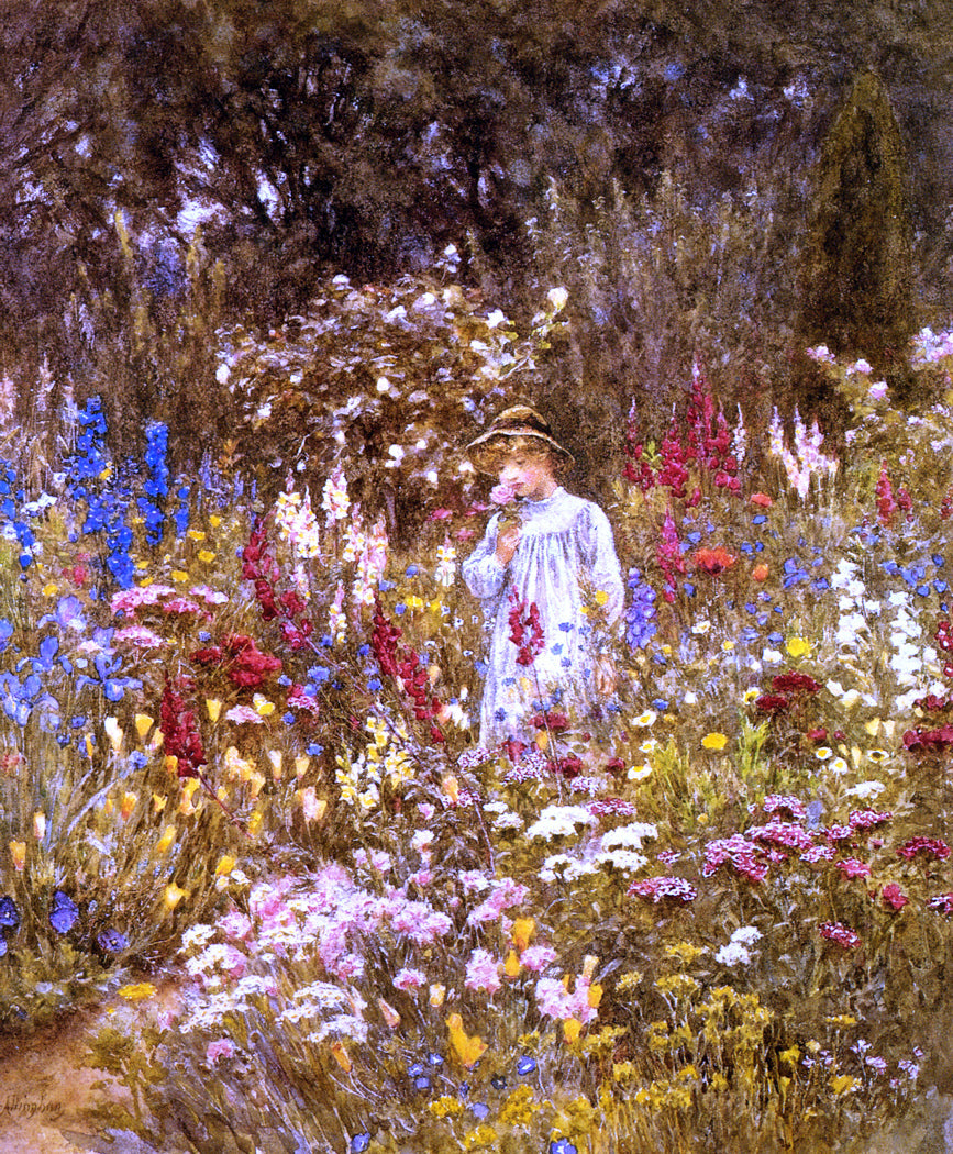  Helen Allingham A Cottage Garden - Canvas Print
