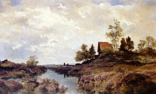  Joseph Wenglein Cottage Nestled In A River Landscape - Canvas Print