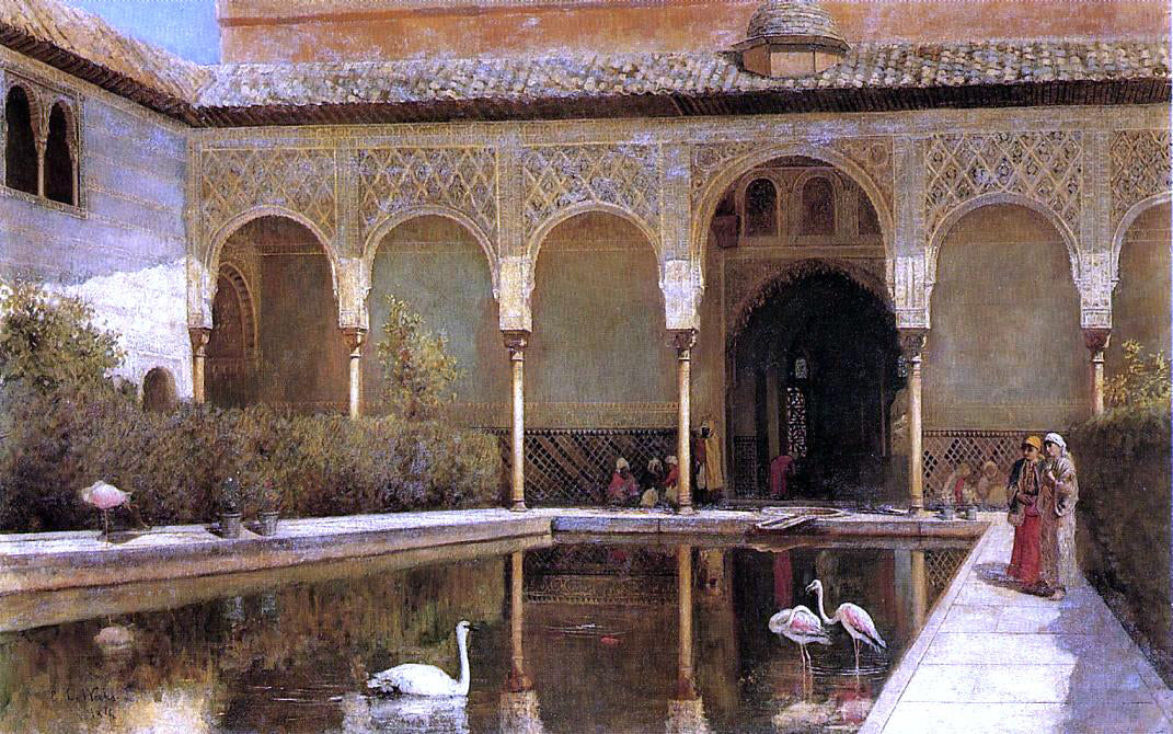  Edwin Lord Weeks A Court in The Alhambra in the Time of the Moors - Canvas Print
