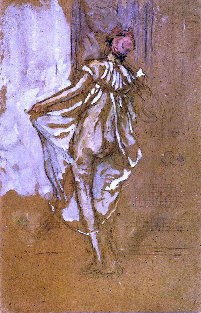 James McNeill Whistler A Dancing Woman in a Pink Robe, Seen from the Back - Canvas Print