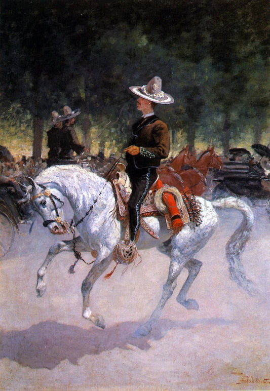  Frederic Remington A Dandy on the Paseo de la Reforma, Mexico City - Canvas Print
