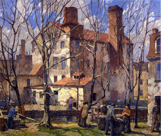  Robert Spencer A Day in March (also known as Mills) - Canvas Print