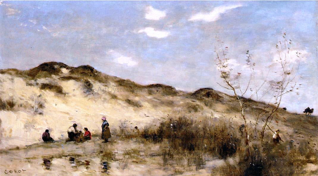  Jean-Baptiste-Camille Corot A Dune at Dunkirk - Canvas Print