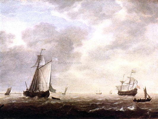  Simon De Vlieger A Dutch Man-of-war and Various Vessels in a Breeze - Canvas Print