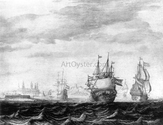  Heerman Witmont A Dutch Squadron on the Sont, near Castle Kronburg - Canvas Print