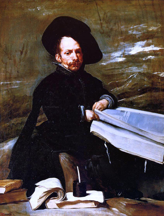  Diego Velazquez Dwarf Holding a Tome in His Lap (also known as Don Diego de Acedo, el Primo) - Canvas Print