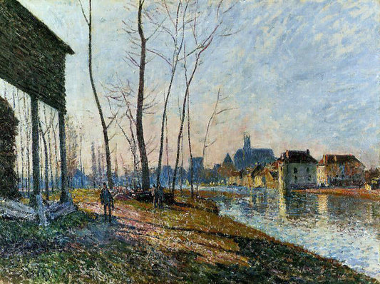  Alfred Sisley A February Morning at Moret-sur-Loing - Canvas Print