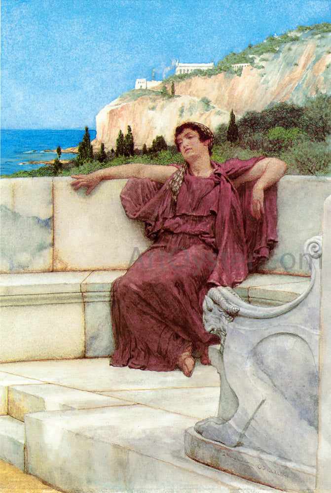  Sir Lawrence Alma-Tadema A Female Figure Resting (also known as Dolce far Niente) - Canvas Print