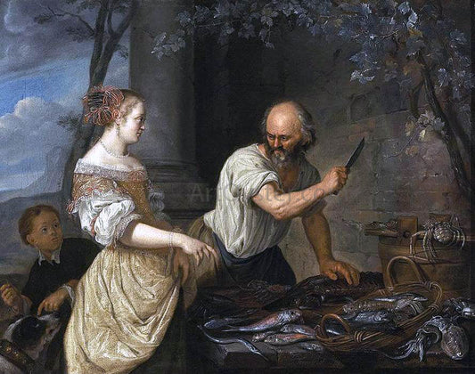  Jacob Toorenvliet A Fish Seller - Canvas Print