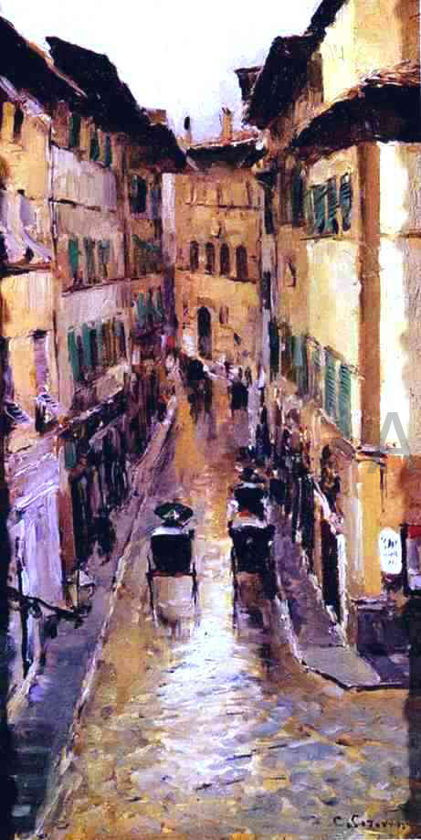 Constantin Alexeevich Korovin A Florence Street in the Rain - Canvas Print