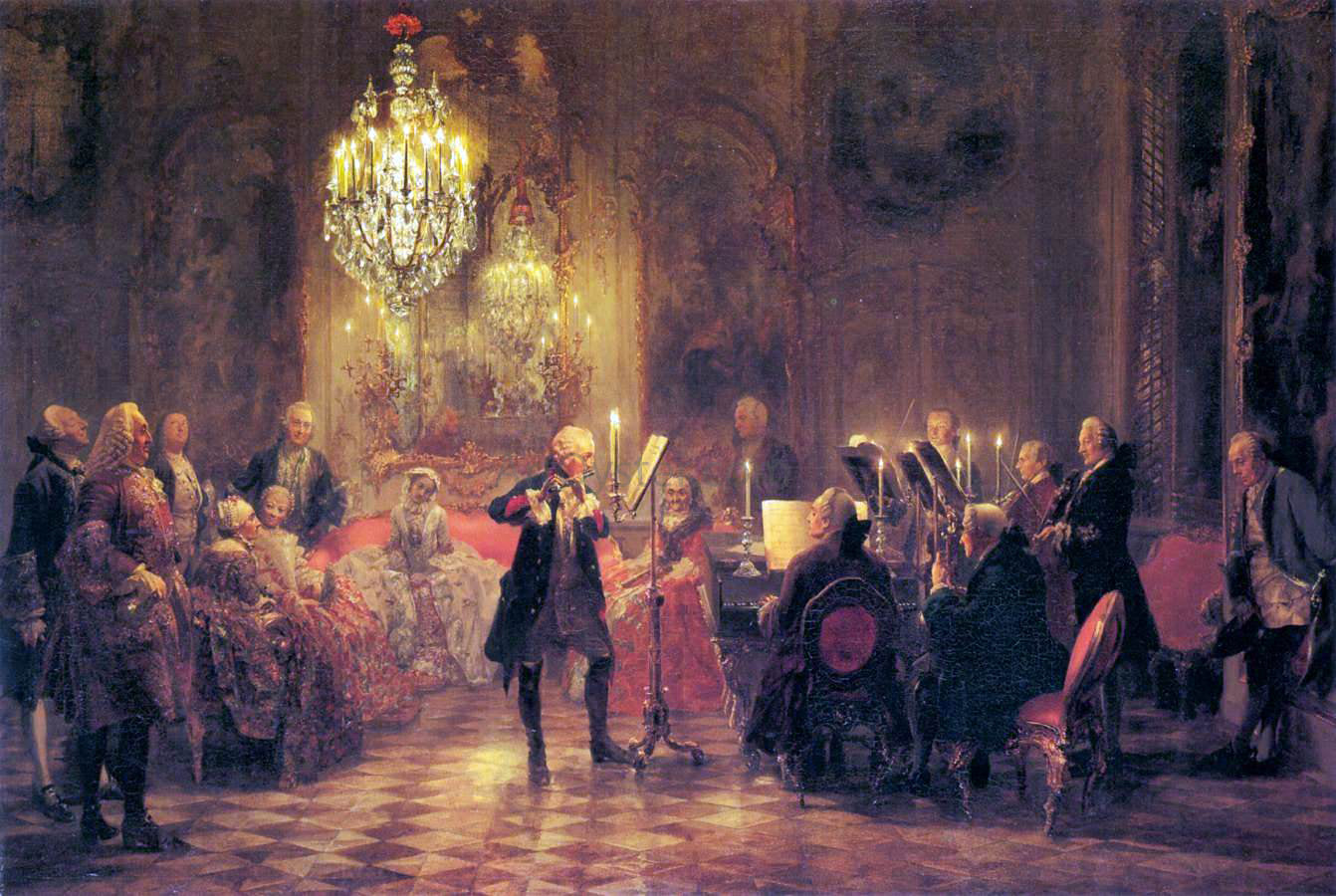  Adolph Von Menzel A Flute Concert of Frederick the Great at Sanssouci - Canvas Print