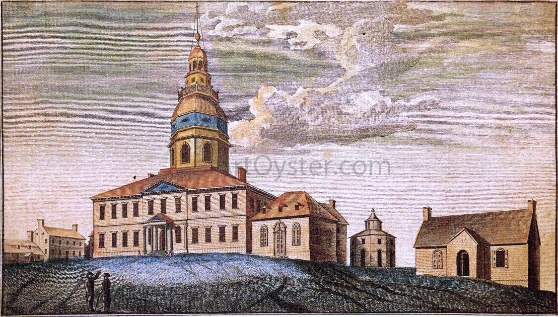  Charles Willson Peale A Front View of Statehouse at Annapolis - Canvas Print
