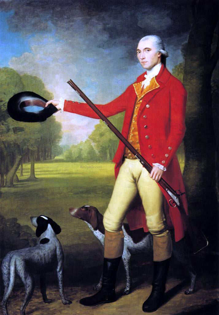  Ralph Earl A Gentleman with a Gun and Two Dogs - Canvas Print