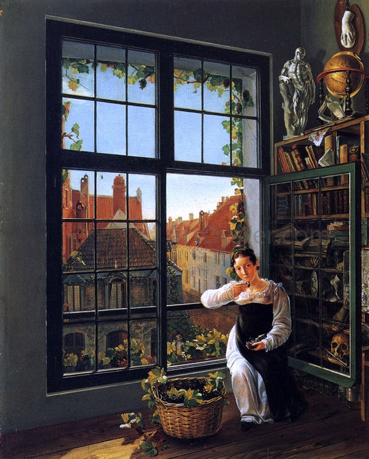  Frans Vervloet Girl at a Window - Canvas Print
