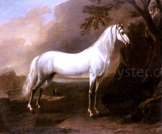  Jan Wyck A Grey Arab Stallion In A Landscape - Canvas Print