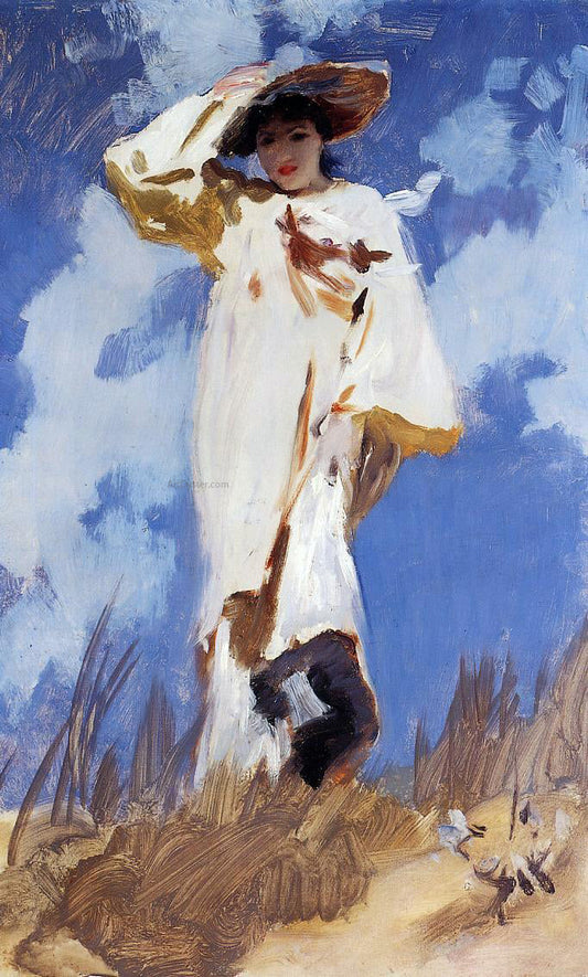  John Singer Sargent A Gust of Wind (also known as Judith Gautier) - Canvas Print