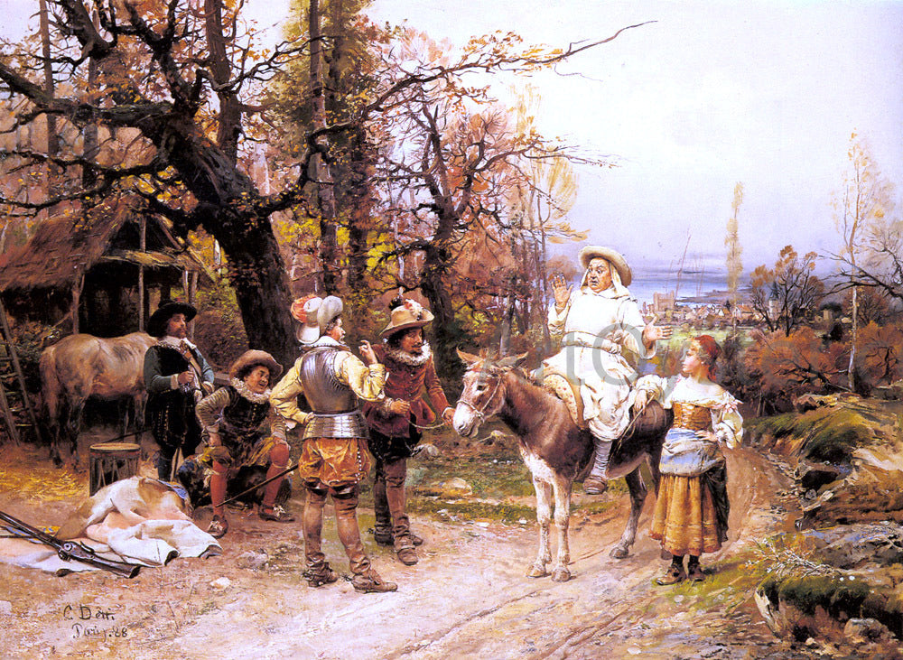  Cesare-Auguste Detti A Halt Along the Way - Canvas Print