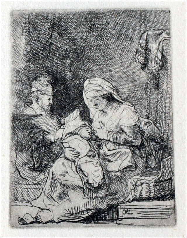  Rembrandt Van Rijn The Holy Family; The Virgin with a Basket of Linen - Canvas Print