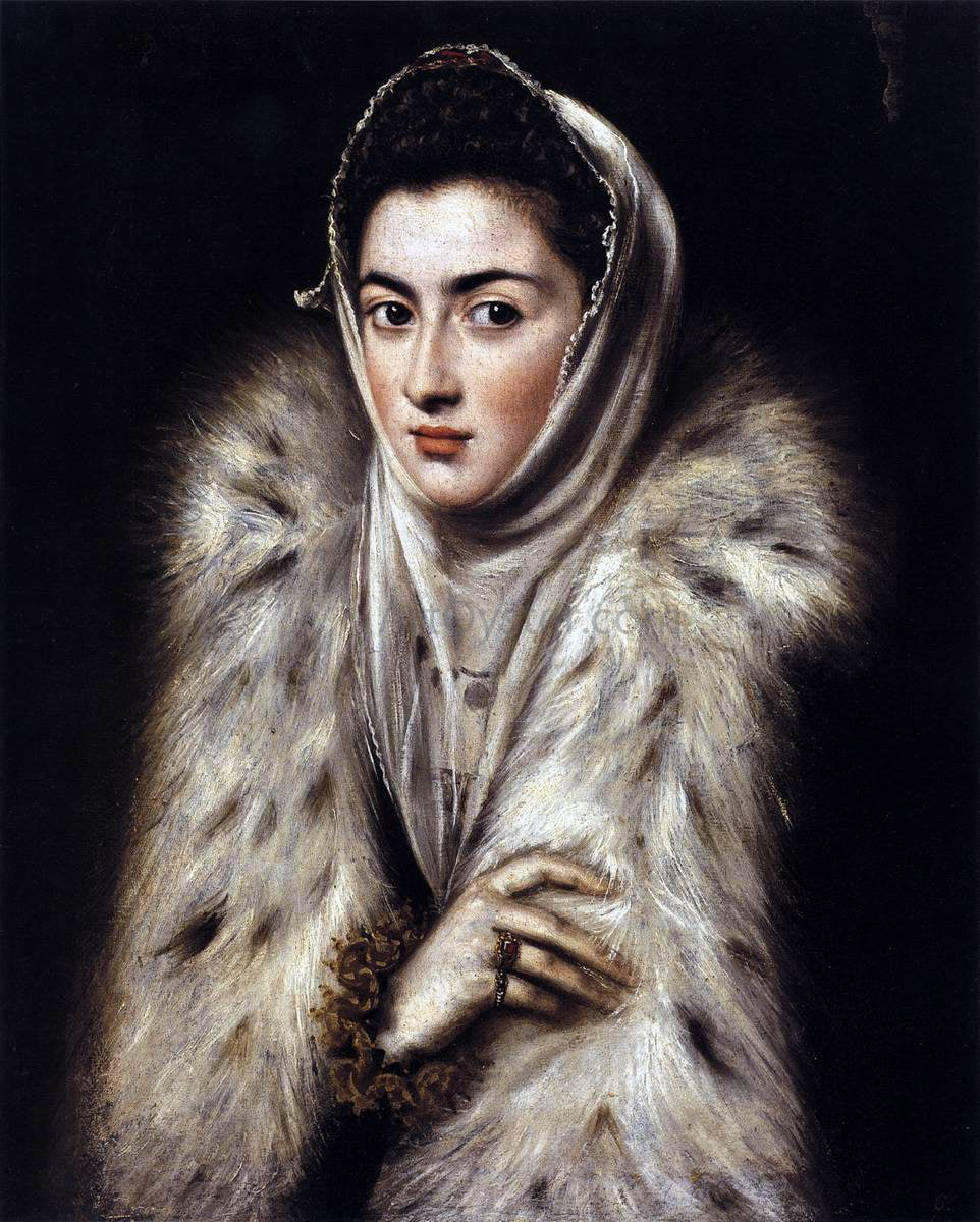  El Greco Lady in a Fur Wrap - Canvas Print