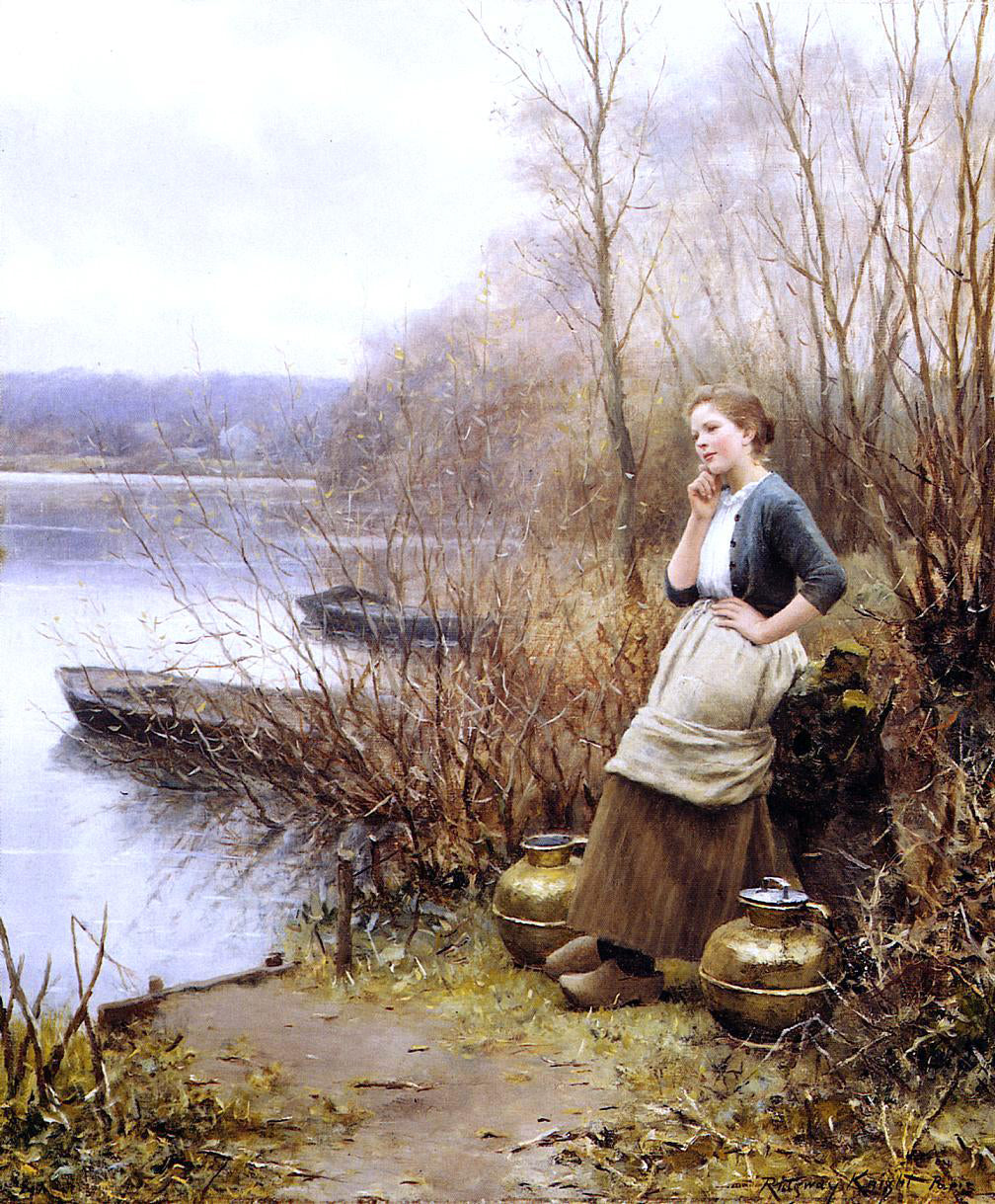  Daniel Ridgway Knight A Lovely Thought - Canvas Print