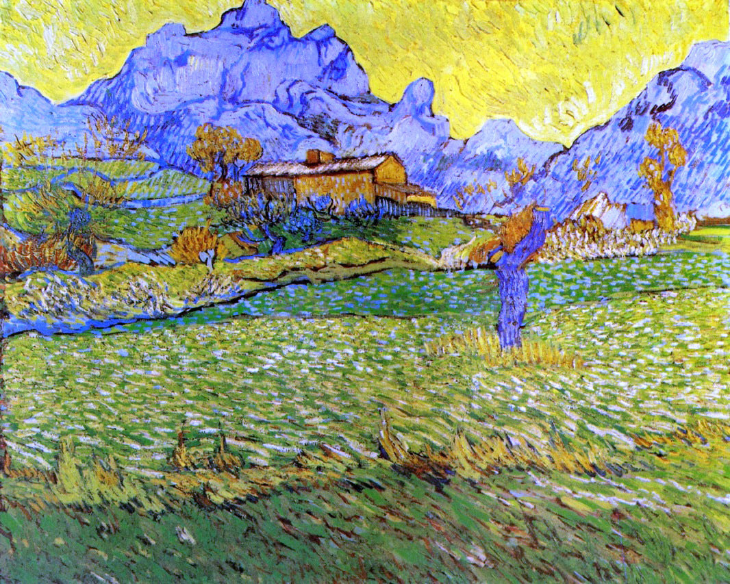  Vincent Van Gogh A Meadow in the Mountains: Le Mas de Saint-Paul - Canvas Print