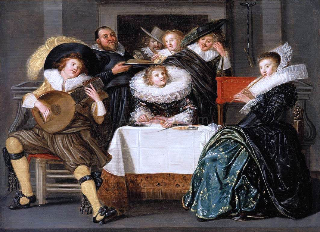  Dirck Hals A Merry Company Making Music - Canvas Print