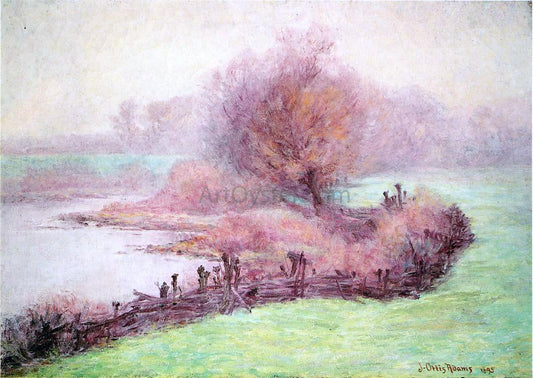  John Ottis Adams A Misty Morning on the Mississinewa - Canvas Print