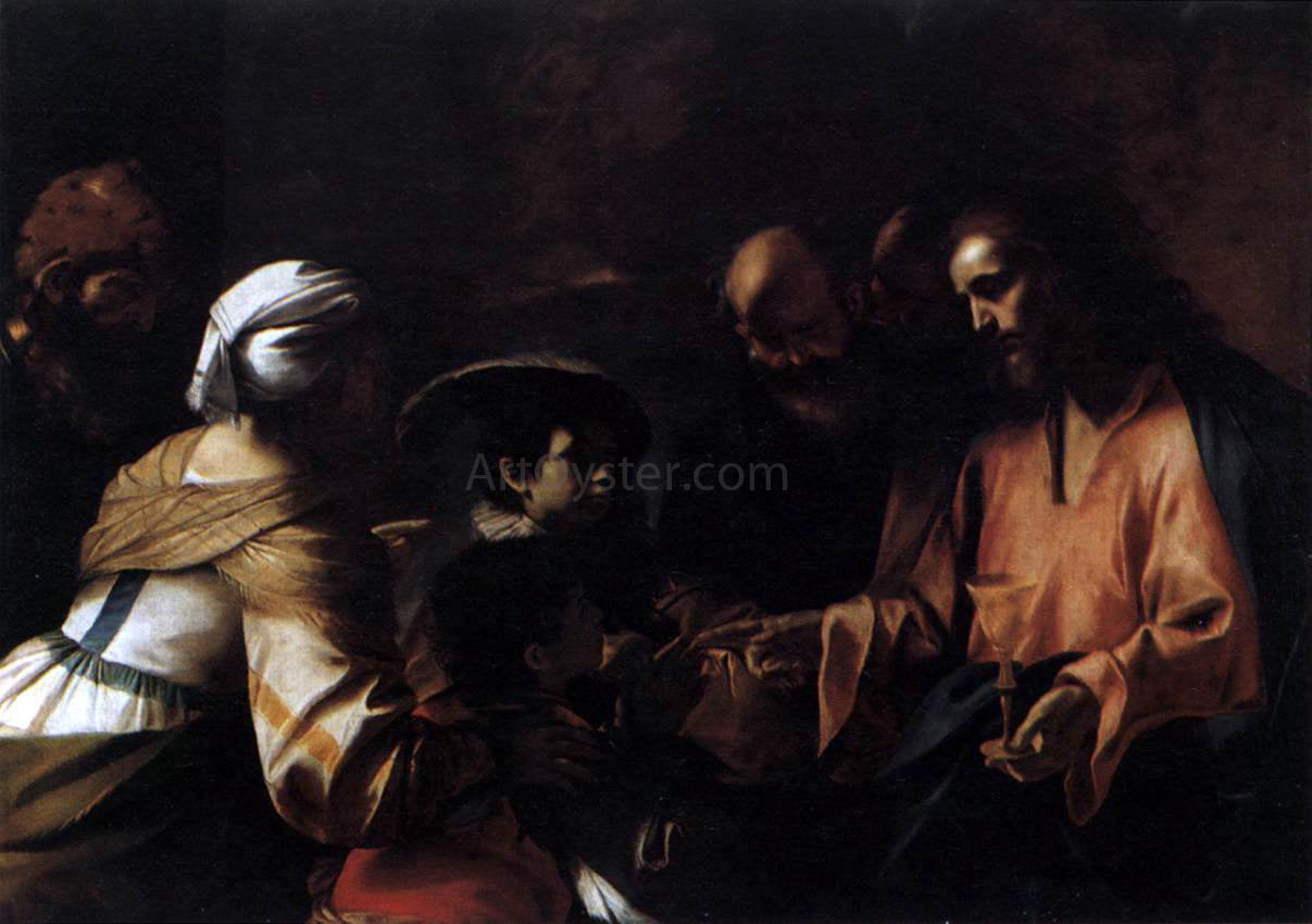  Mattia Preti A Mother Entrusting Her Sons to Christ - Canvas Print