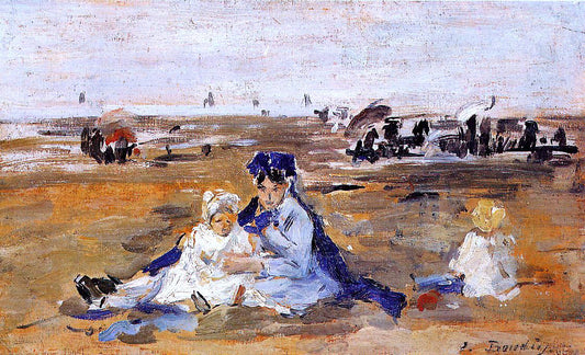  Eugene-Louis Boudin A Nanny on the Beach - Canvas Print